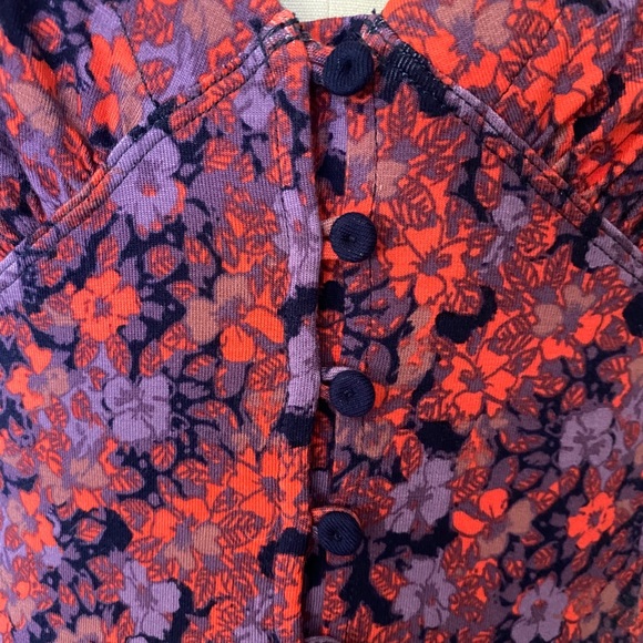 Free People Deep V Floral Print Top - Picture 4 of 4